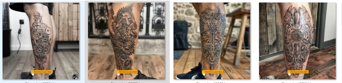 Mechanical Leg Tattoos