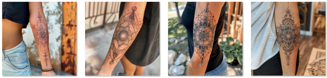 Elegant Floral Mandala Tattoos